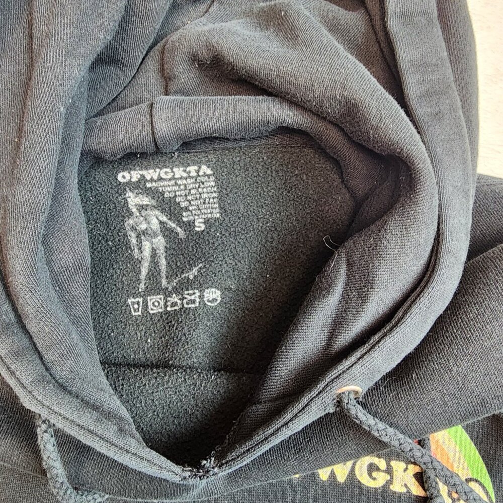 OFWGTKA Odd Future Wolf Gang Cat Rainbow Streetwear Graphic Hoodie Mens Small - Picture 3 of 9